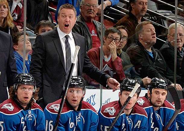 Coach Patrick Roy of the Colorado Avalanche